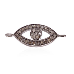 0.33ct Diamond .925 Sterling Silver Evil Eye Connector Finding Silver Jewelry