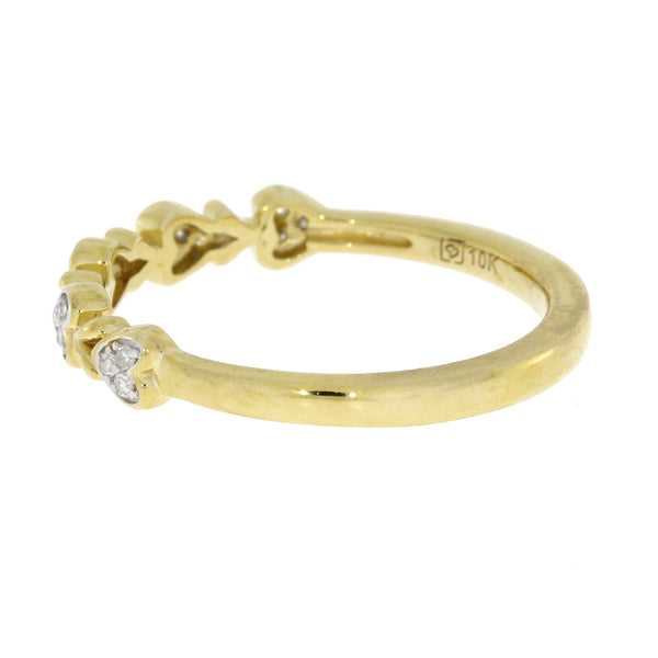.06ct Diamond stackable band set 10KT Yellow Gold