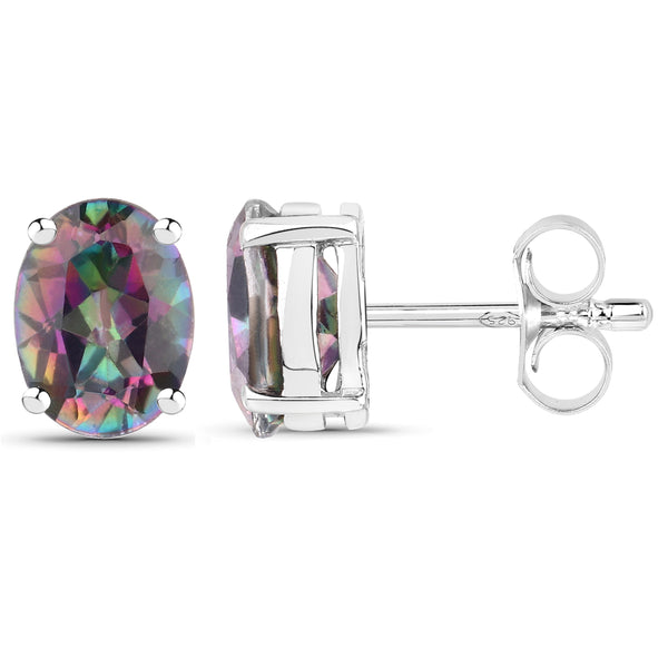 2.76 Carat Genuine Mystic Topaz .925 Sterling Silver Earrings