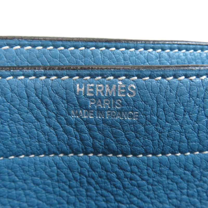 Hermes Sack Adepesh 38 Taurillon Blue Gene Bag Mens HERMES