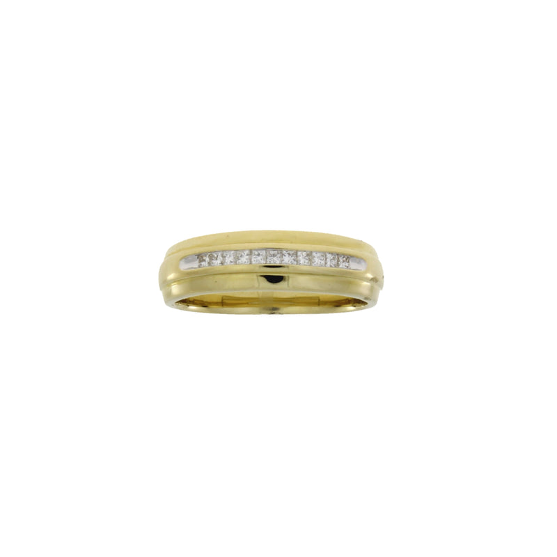 .25ct Diamond Mens Ring Wedding Band 14KT Yellow Gold