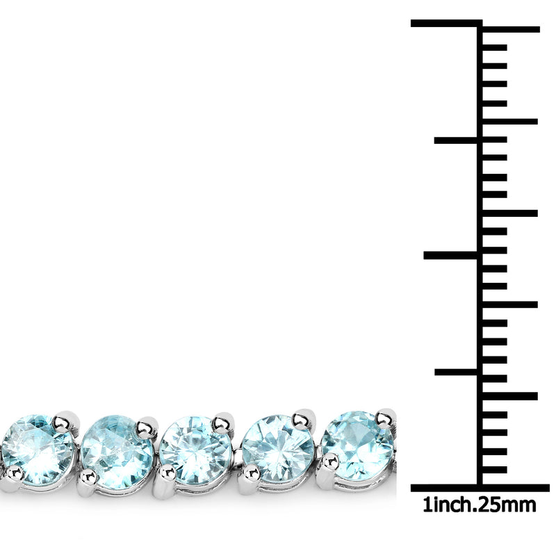 13.86 Carat Genuine Blue Zircon .925 Sterling Silver Bracelet