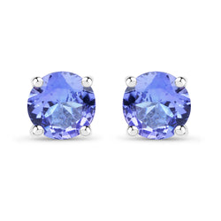 0.94 Carat Genuine Tanzanite .925 Sterling Silver Earrings