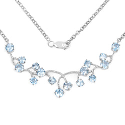 7.36 Carat Genuine Blue Topaz .925 Sterling Silver Necklace