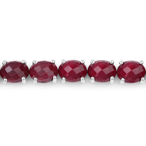 36.80 Carat Dyed Ruby .925 Sterling Silver Bracelet