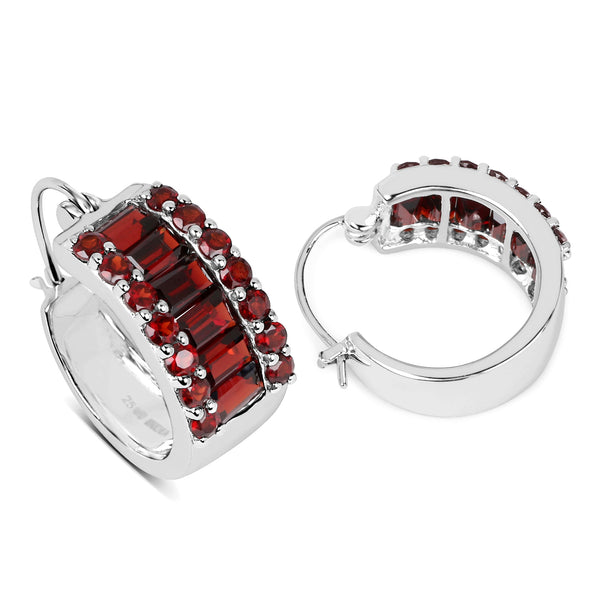 5.84 Carat Genuine Garnet .925 Sterling Silver Earrings