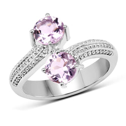 1.46 Carat Genuine  Amethyst .925 Sterling Silver Ring
