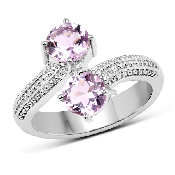 1.46 Carat Genuine  Amethyst .925 Sterling Silver Ring