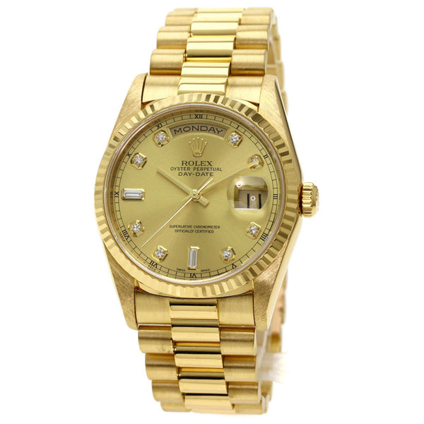 Rolex 18238A Day Date 10P Diamond Watch K18 Yellow Gold / K18YG Mens ROLEX