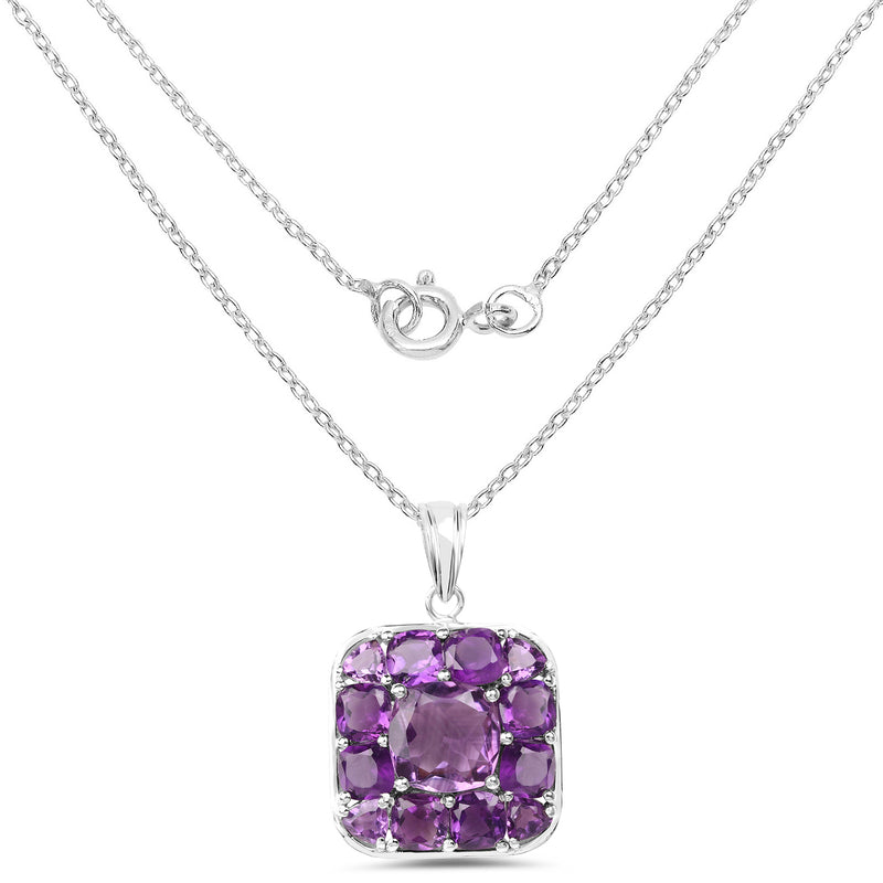 8.20 Carat Genuine Amethyst .925 Sterling Silver Pendant