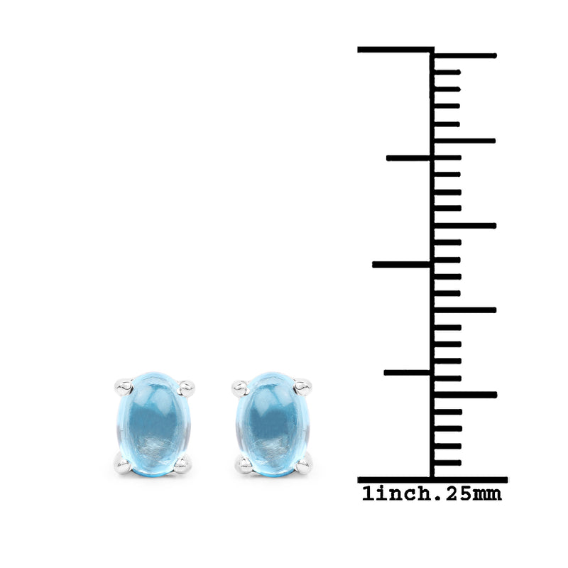 1.02 Carat Genuine Swiss Blue Topaz .925 Sterling Silver Earrings