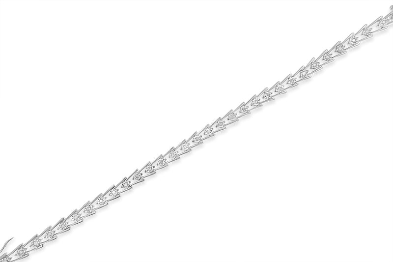 Sterling Silver Diamond Wave-Style Link Bracelet (0.5 cttw, I-J Color, I3 Clarity)