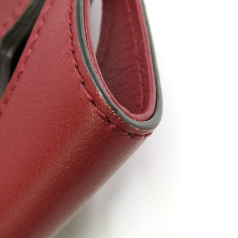 Cartier Marcello Unisex Leather HandbagTote Bag Red ColorWine