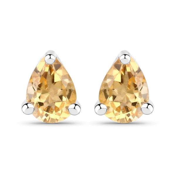 1.12 Carat Genuine Citrine .925 Sterling Silver Earrings