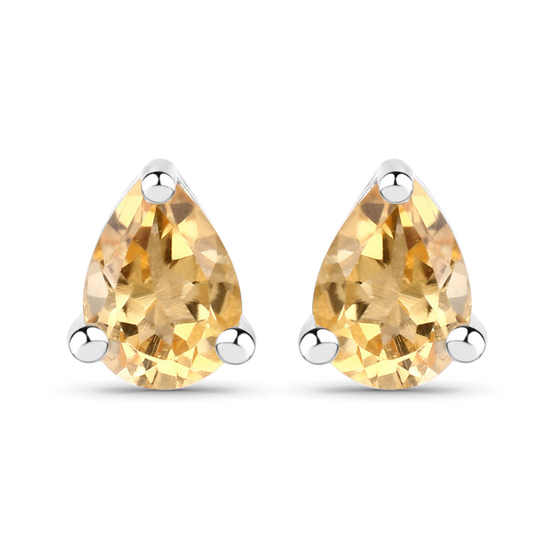 1.12 Carat Genuine Citrine .925 Sterling Silver Earrings