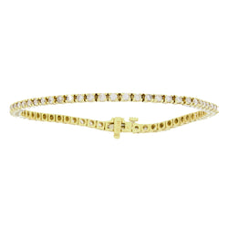 Genuine 2.21ct Diamond Tennis Bracelet 14KT Yellow Gold