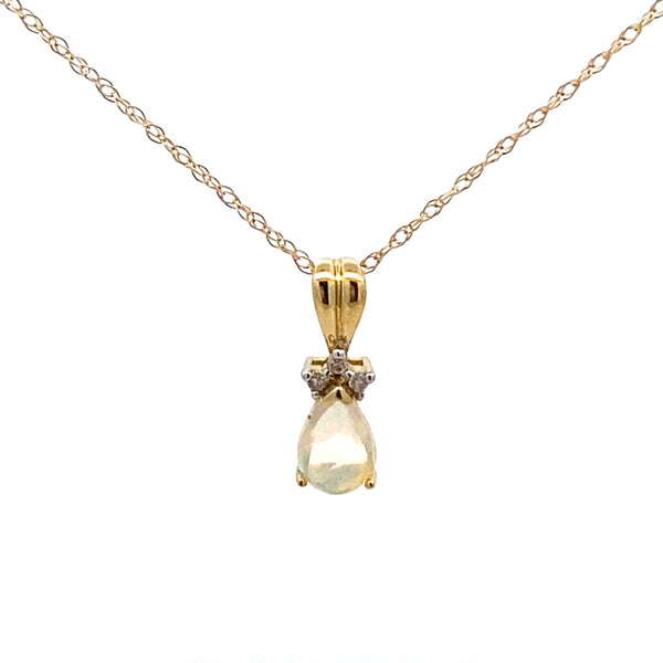 .02ct Opal Diamond Fashion Pendants 10KT Yellow Gold