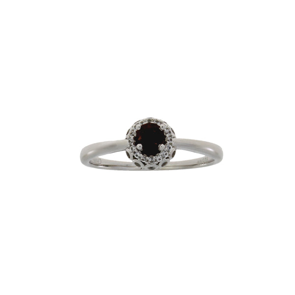 .10ct Garnet Created Sapphire Ring Sterling Silver