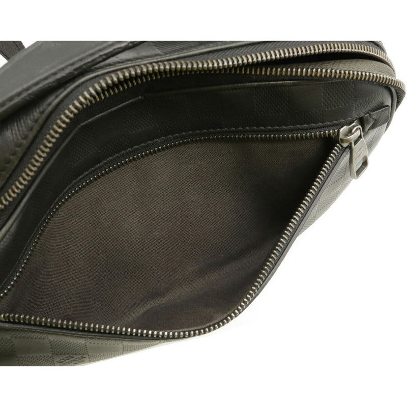 LOUIS VUITTON Louis Vuitton Damier Amphini Ambler Body Bag Waist Leather Onyx Black N41288