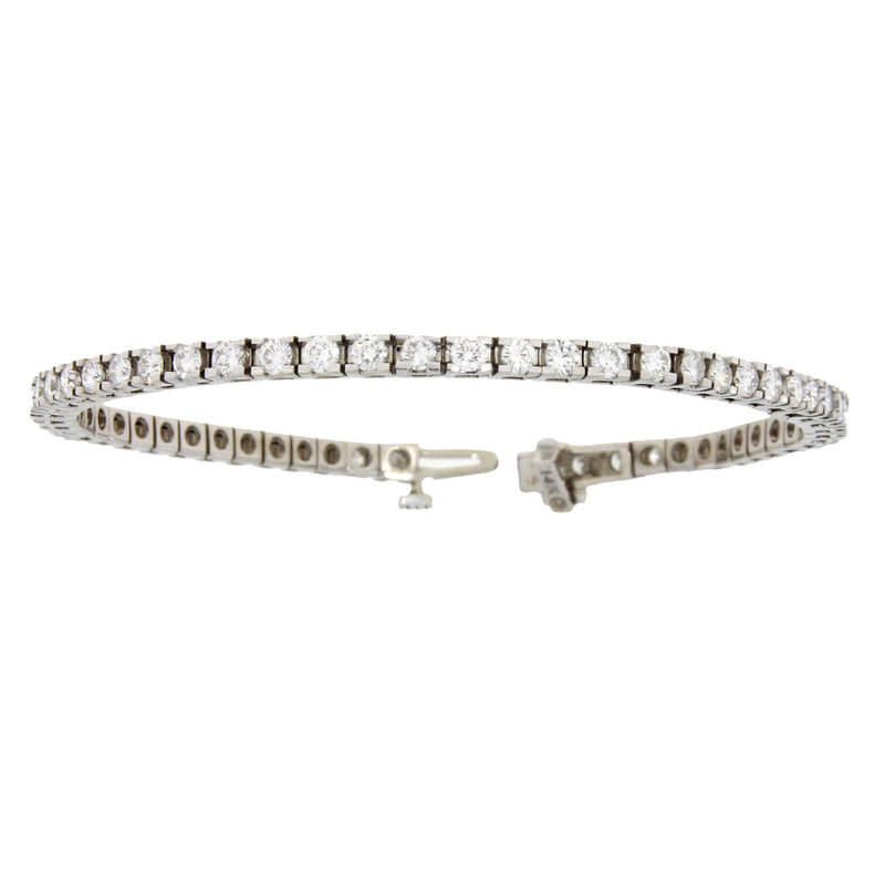 Natural 3.57ct Diamond Tennis Bracelet 14KT White Gold