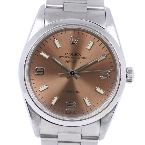 ROLEX Air King Precision T No. 14000 Stainless Steel Self-winding Mens Gold Dial Watch