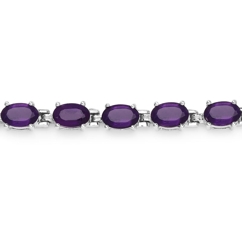 9.46 Carat Genuine Amethyst .925 Sterling Silver Bracelet