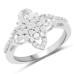 0.55 Carat Genuine White Diamond .925 Sterling Silver Ring