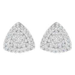 14K White Gold 1/2 cttw Trillion Shaped Diamond Stud Earrings (H-I Clarity, SI2-I1 Color)