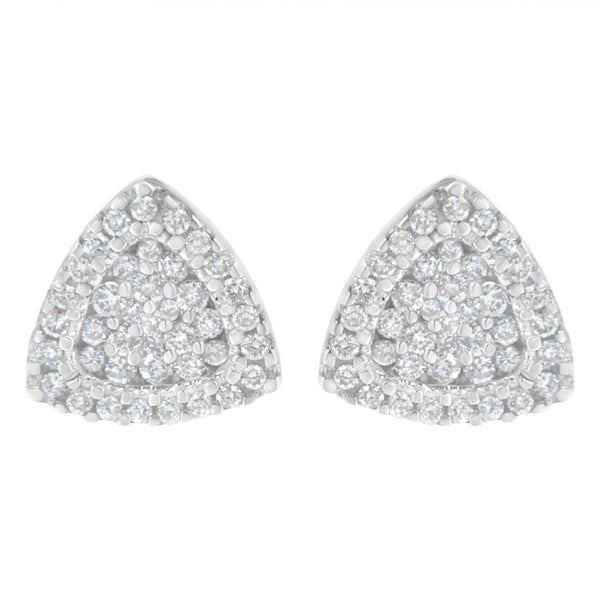 14K White Gold 1/2 cttw Trillion Shaped Diamond Stud Earrings (H-I Clarity, SI2-I1 Color)