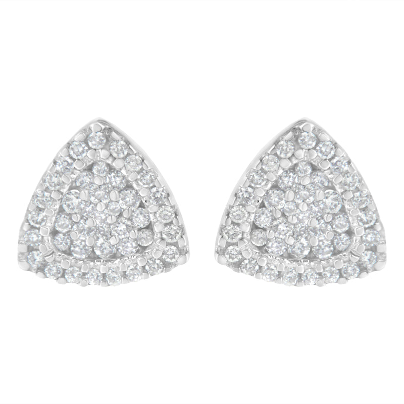 14K White Gold 1/2 cttw Trillion Shaped Diamond Stud Earrings (H-I Clarity, SI2-I1 Color)