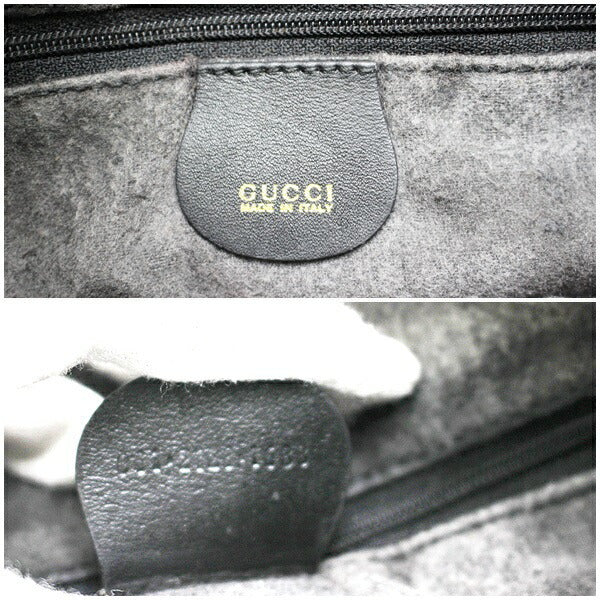 Gucci Bamboo 2WAY Handbag Shoulder Bag 001 2128 1688 Leather Black GUCCI Ladies