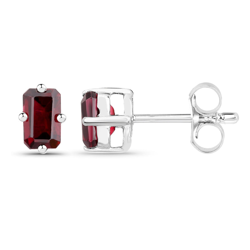 0.80 Carat Genuine Garnet .925 Sterling Silver Earrings