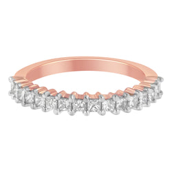 10K Rose Gold Flashed .925 Sterling Silver Diamond Band Ring (1/2 Cttw, J-K Color, I1-I2 Clarity) - Size 7