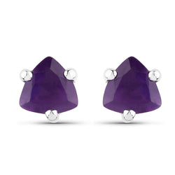 0.50 Carat Genuine Amethyst .925 Sterling Silver Earrings