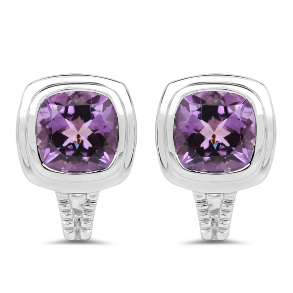 7.10 Carat Genuine Amethyst .925 Sterling Silver Earrings