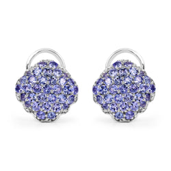 3.14 Carat Genuine Tanzanite .925 Sterling Silver Earrings