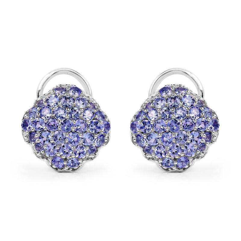 3.14 Carat Genuine Tanzanite .925 Sterling Silver Earrings