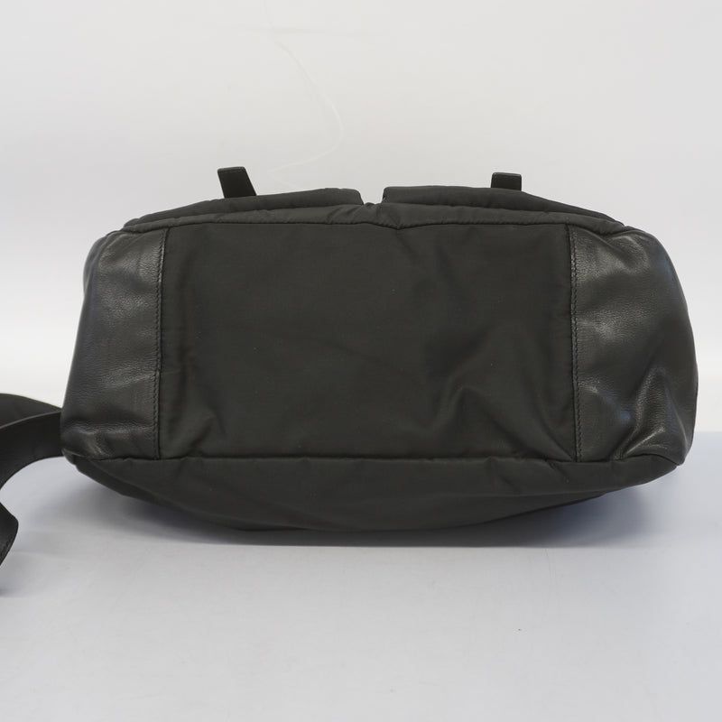 Auth Prada Shoulder Bag Womens NylonLeather Shoulder Bag Black