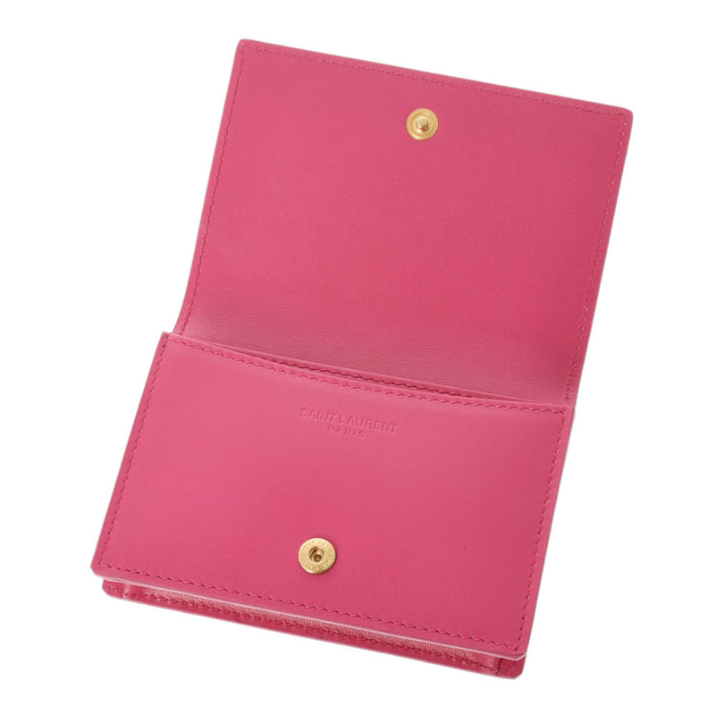 SAINT LAURENT Business card holder Pink 360433 Ladies calf case Shindo
