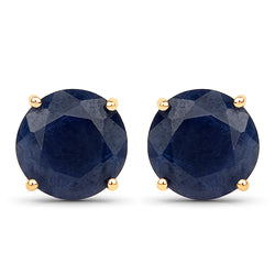 2.00 Carat Genuine Blue Sapphire 14K Yellow Gold Earrings