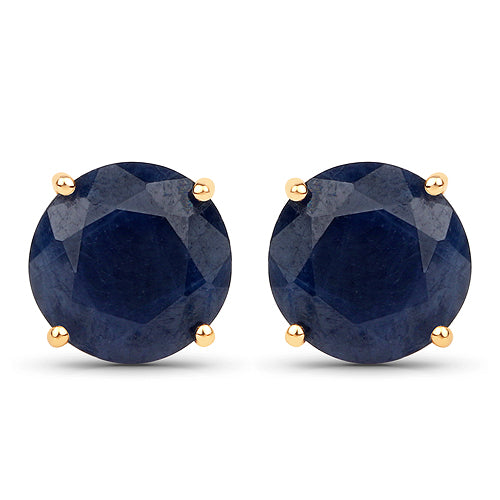 2.00 Carat Genuine Blue Sapphire 14K Yellow Gold Earrings