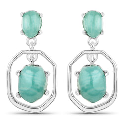 4.64 Carat Genuine Amazonite .925 Sterling Silver Earrings