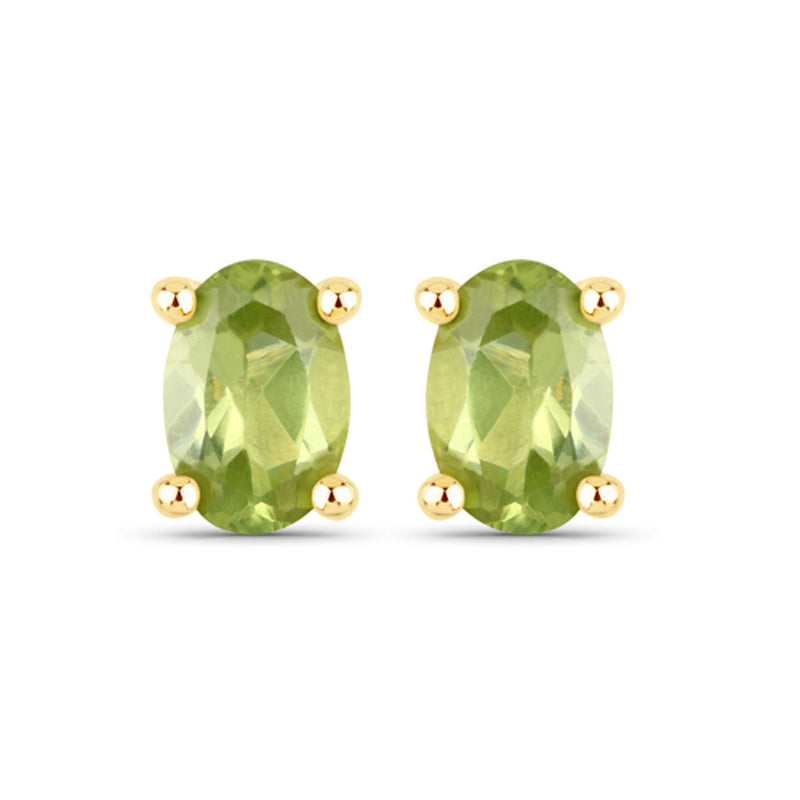 0.86 Carat Genuine Peridot .925 Sterling Silver Earrings