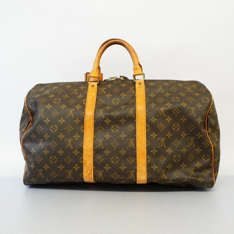 AuthLouis Vuitton Monogram Keepol 50 M41426 MenWomenUnisex Boston BagHandbag