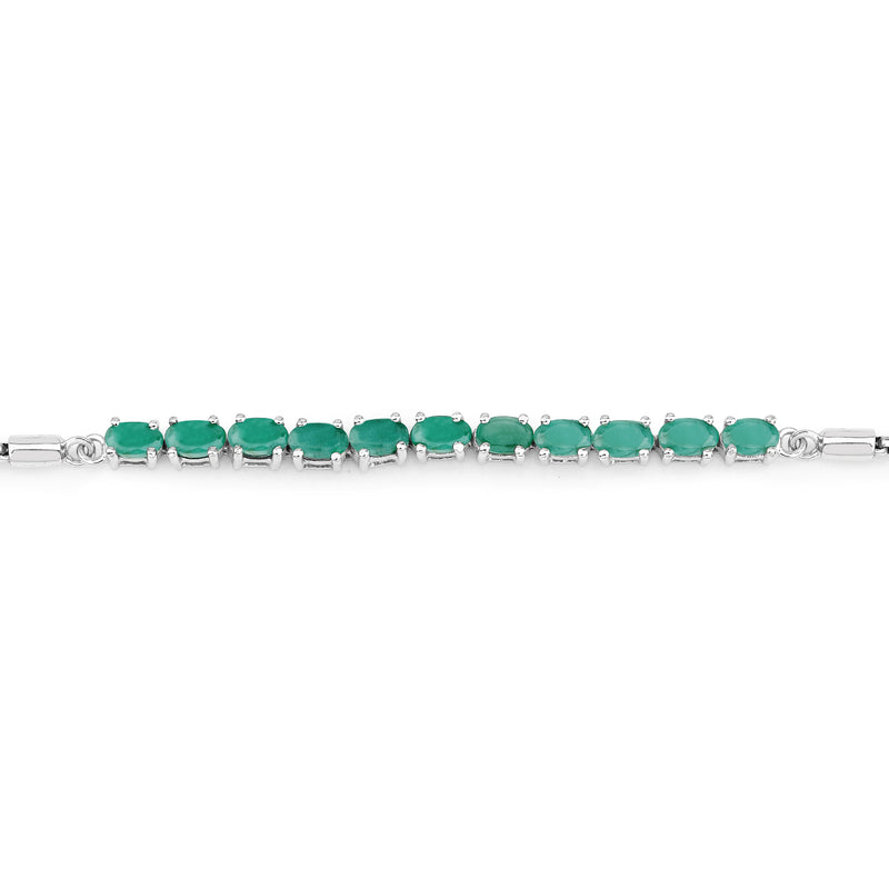 2.20 Carat Genuine Emerald Sterling Silver Bracelet