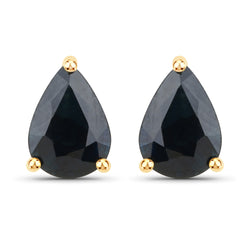 1.60 Carat Genuine Blue Sapphire 14K Yellow Gold Earrings