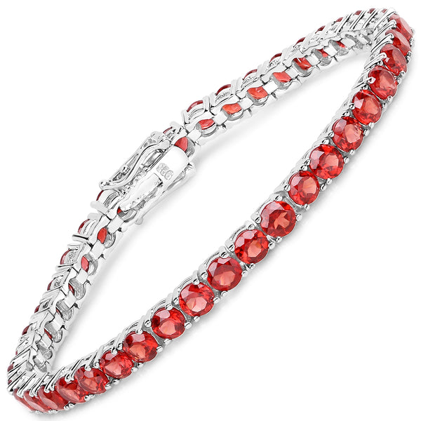 13.12 Carat Genuine Garnet .925 Sterling Silver Bracelet