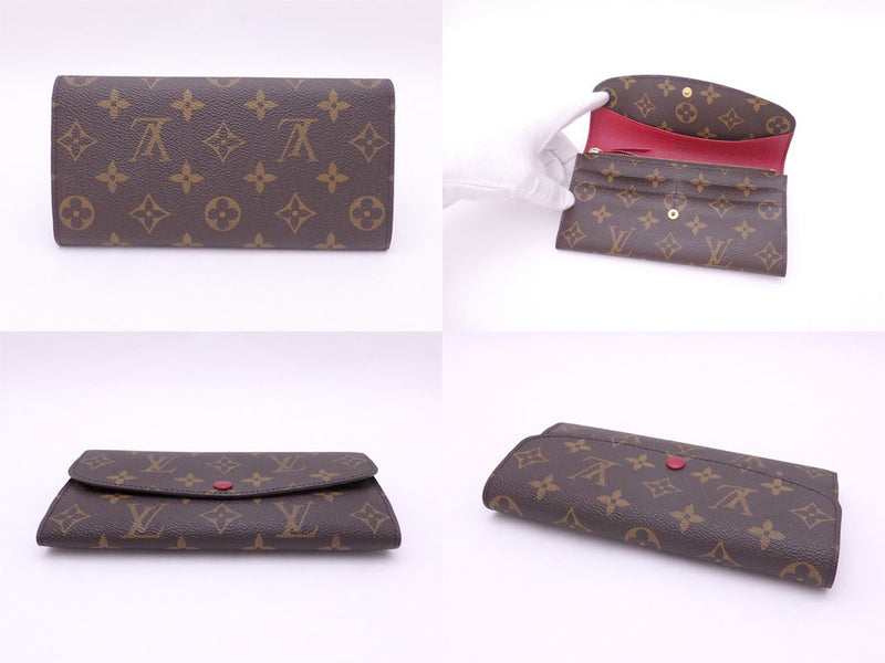 Louis Vuitton Purse Monogram Emily Brown Red Canvas