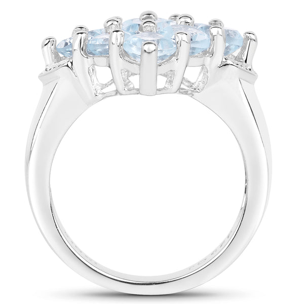 3.24 Carat Genuine  Blue Topaz .925 Sterling Silver Ring