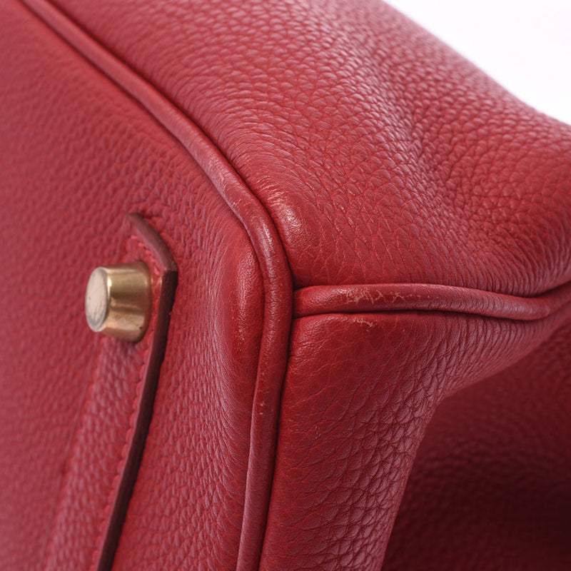 HERMES Hermes Birkin 35 Rouge Biff  E engraved around 2001 Unisex Togo handbag